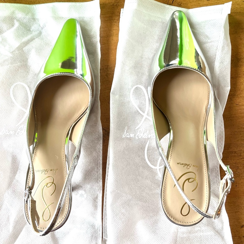 Sam Edelman Bianka Silver Slingback 8 1/2 M